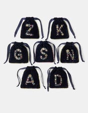 Initial Velvet Drawstring Pouch, Multi (MULTI), large