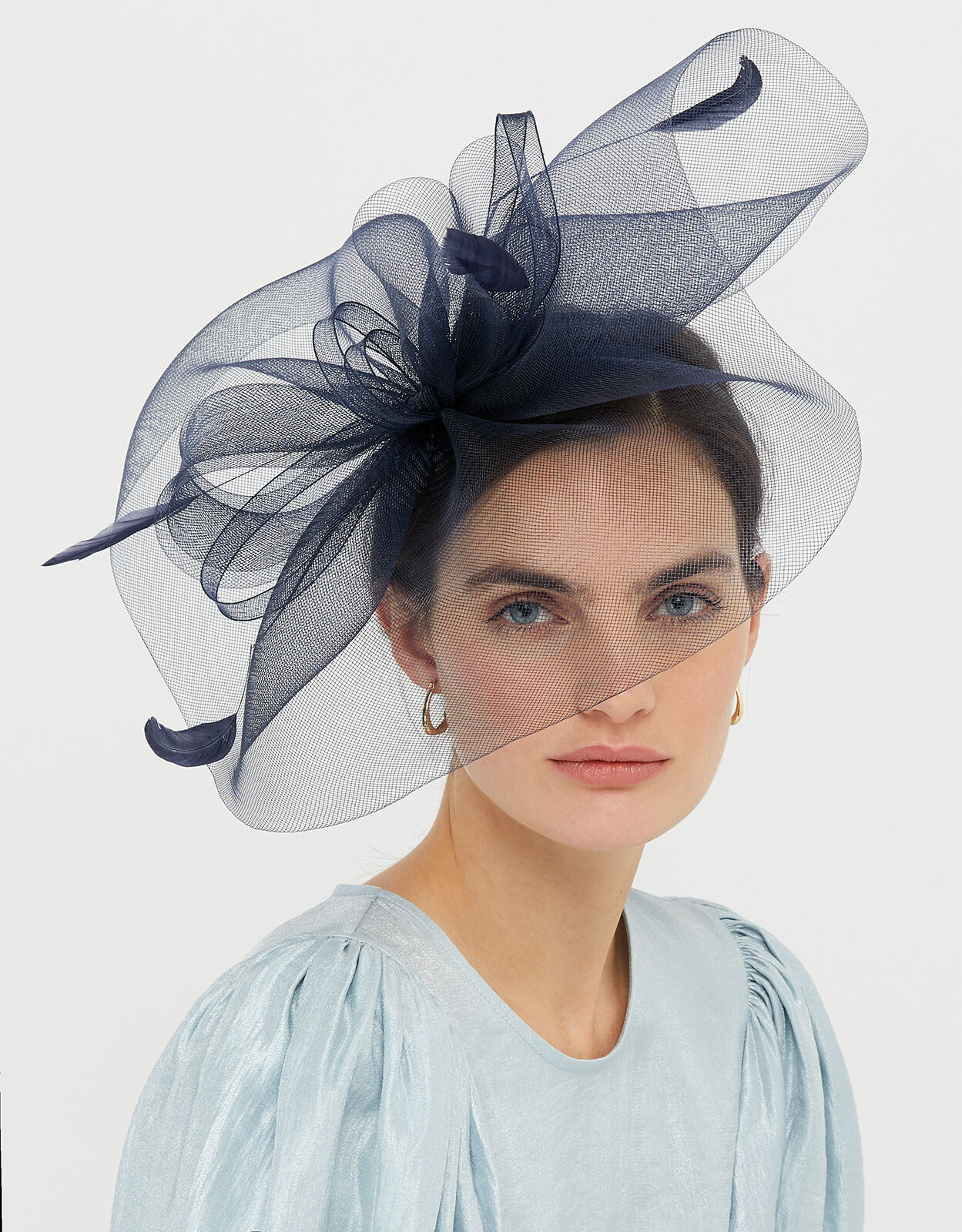 Navy fascinator hat headband 2025