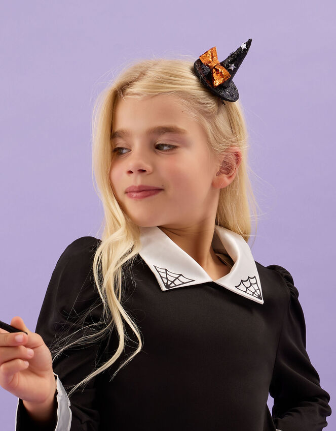 Girls Witch Hat Halloween Clip, , large