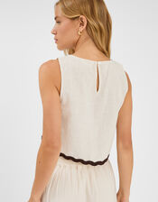 Sleeveless Ric Rac Top, Ivory (IVORY), large
