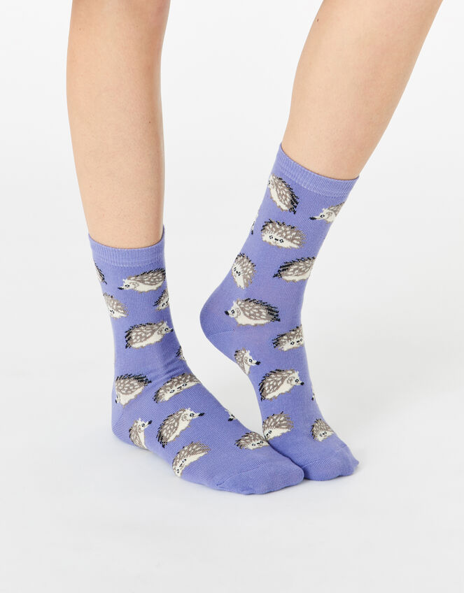 Hedgehog Socks , Purple (LILAC), large