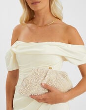 Bridal Cloud Pearl Beaded Mini Bag, , large