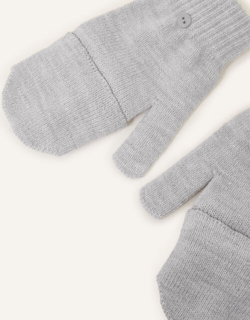 Plain Capped Gloves, Grey (LIGHT GREY), large