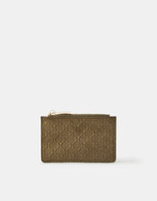 Embossed Faux Suede Card Holder, , large