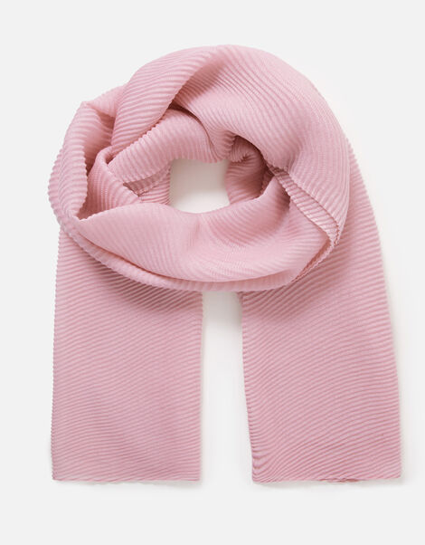 Lightweight Pleat Scarf Pink, Pink (PALE PINK), large