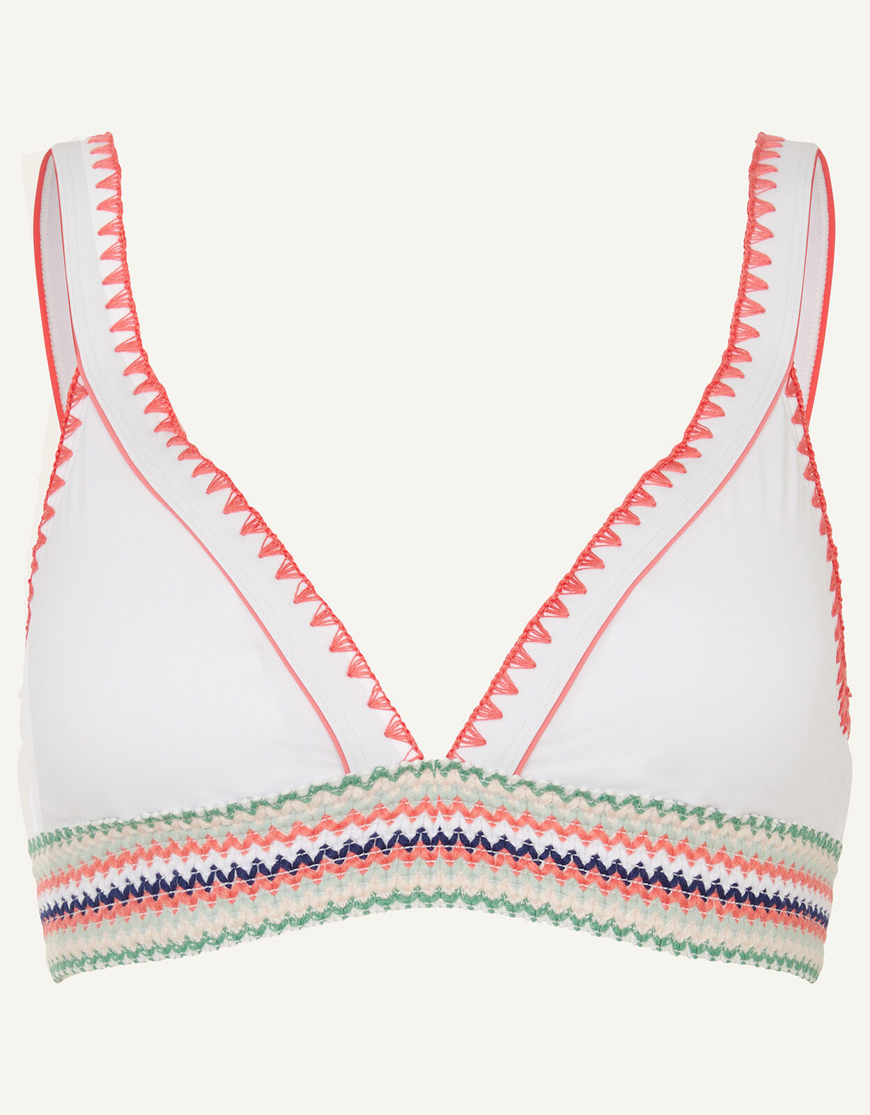 White bikini with colorful trim cheap