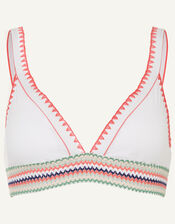 Crochet Trim Bikini Top, White (WHITE), large