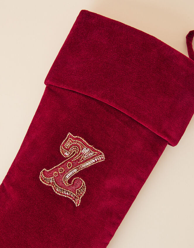 Embroidered Initial Z Stocking, , large
