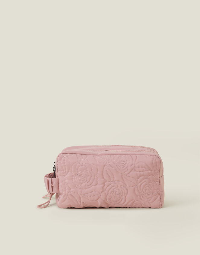Floral Quilted Nylon Make Up Bag, , large