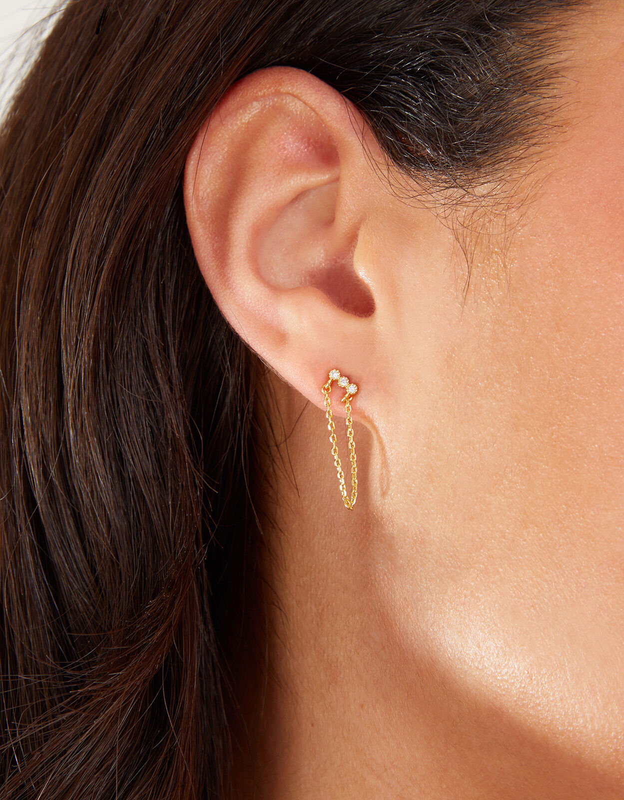 Gold plated clearance chain earrings