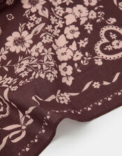 Small Floral Cotton Square Scarf, , large