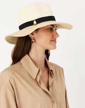 Mono Chic Braid Fedora, Natural (NATURAL), large
