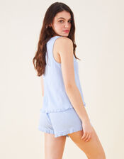 Rib Vest Pyjama Set, Blue (BLUE), large