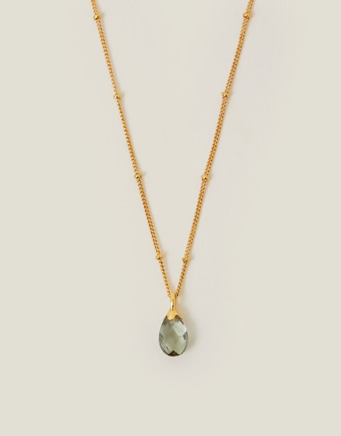 14ct Gold-Plated Pear Drop Pendant Necklace, , large