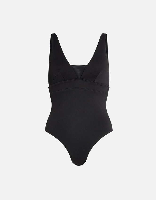 Lexi Ribbed Shaping Swimsuit, Black (BLACK), large