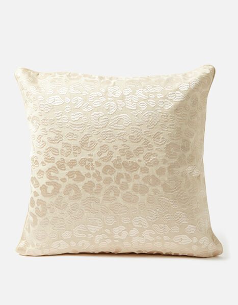 Embroidered Tonal Leopard Cushion Cover, , large