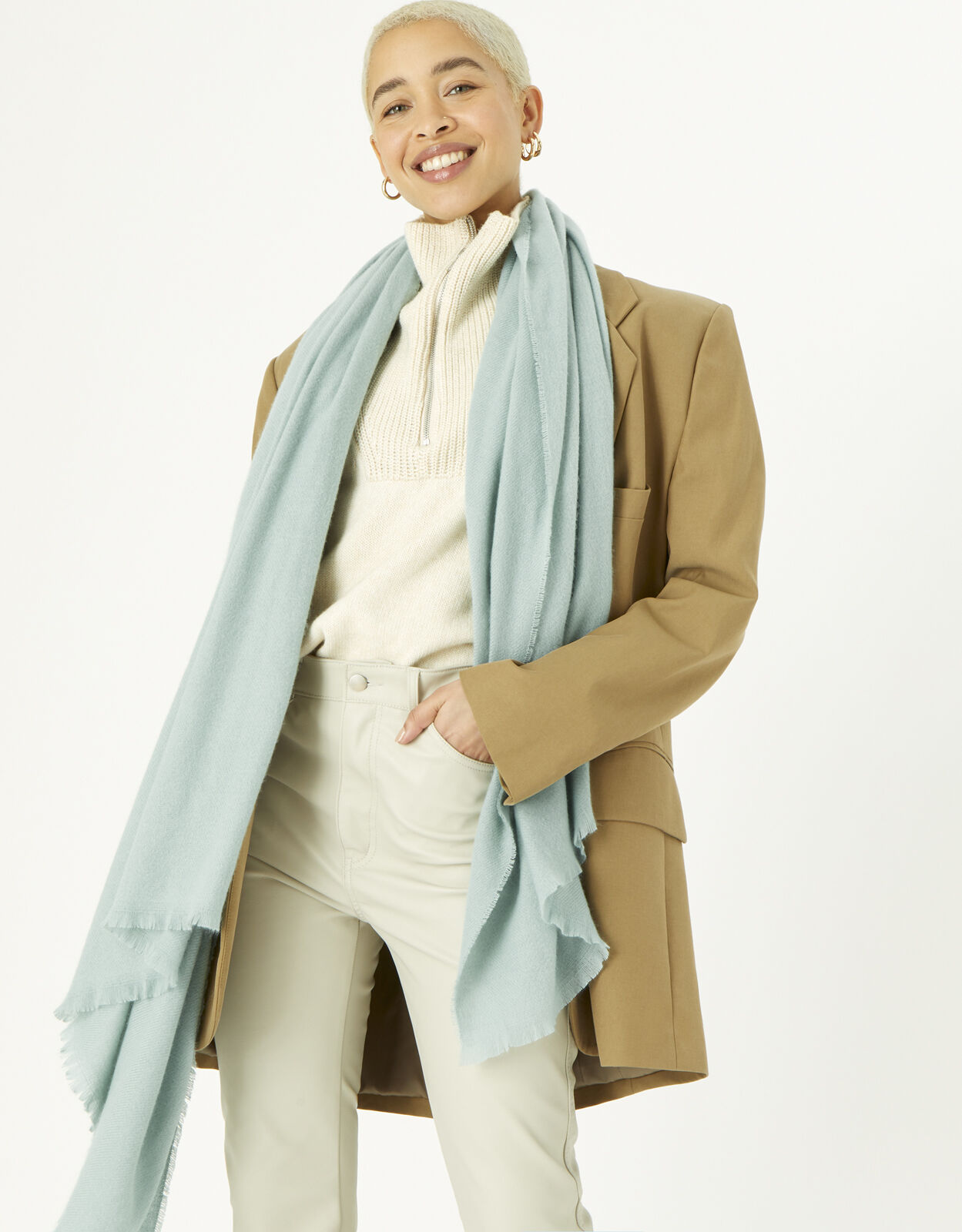 Plain Blanket Scarf Duck Egg Sale Accessorize Global