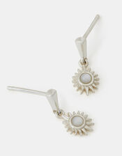 Sterling Silver Sun Drop Stud Earrings, , large