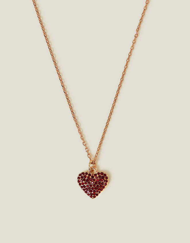 Pave Heart Pendant Necklace, , large