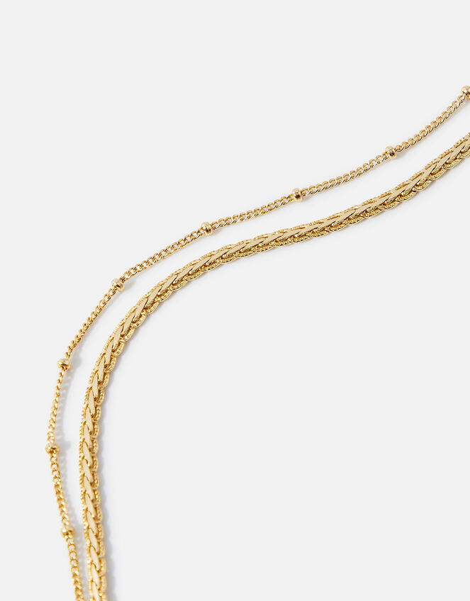14ct Gold-Plated Layer Fancy Chain Bracelet, , large
