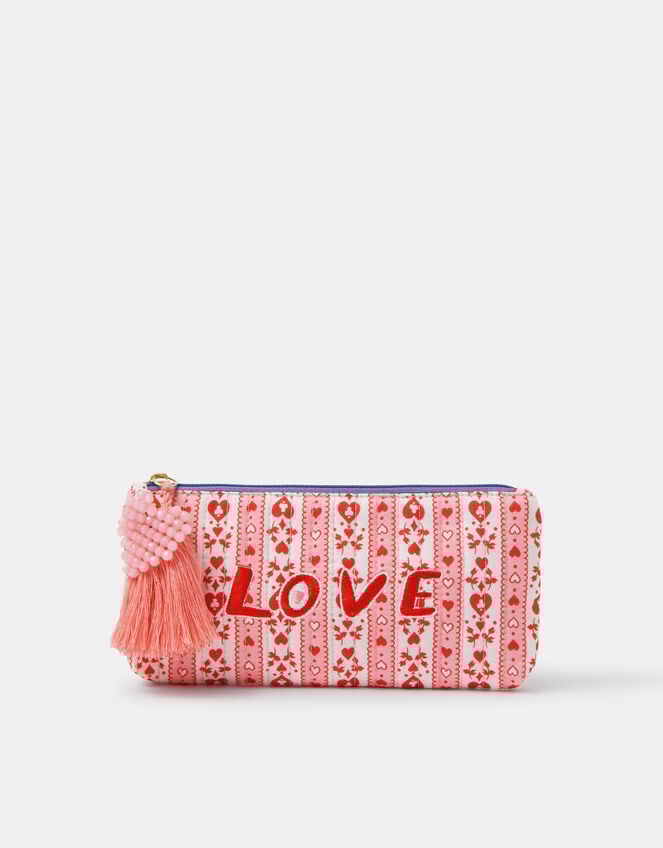 Heart Print Pencil Case, , large