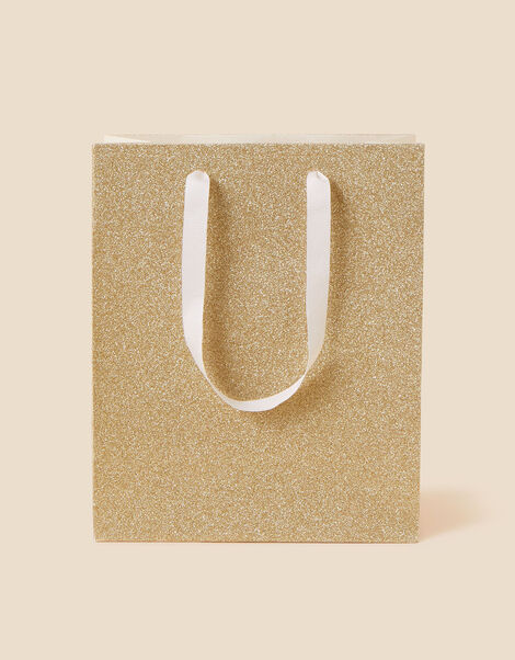 Medium Glitter Gift Bag with BIOGLITTER Gold, Gold (GOLD), large