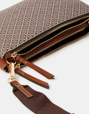 Geometric Print Crossbody Bag, , large