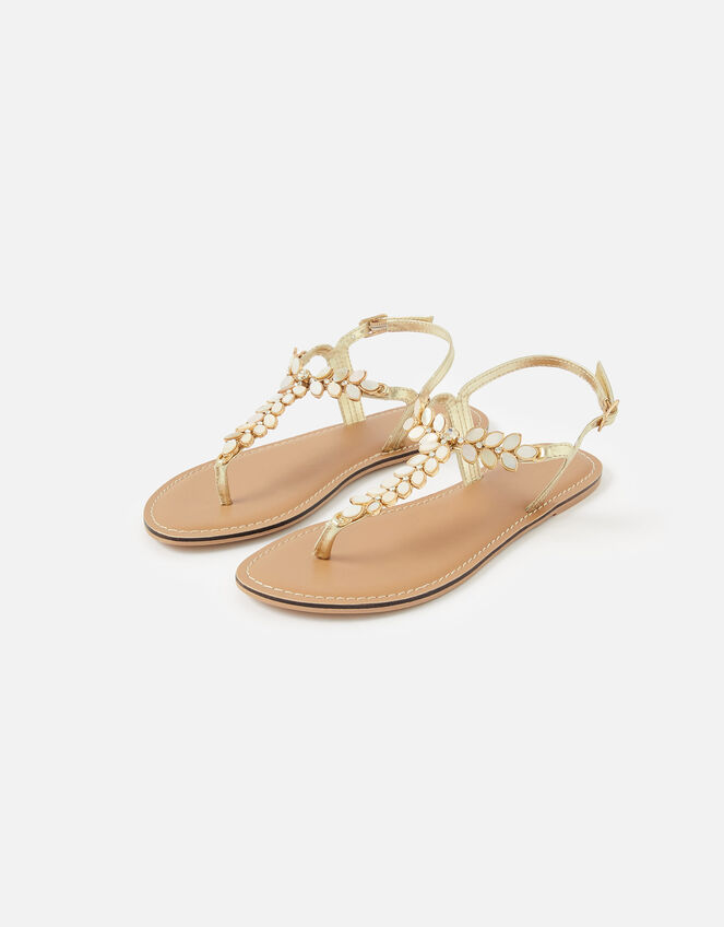 Pearly Leaf Sandals, White (CRYSTAL), large