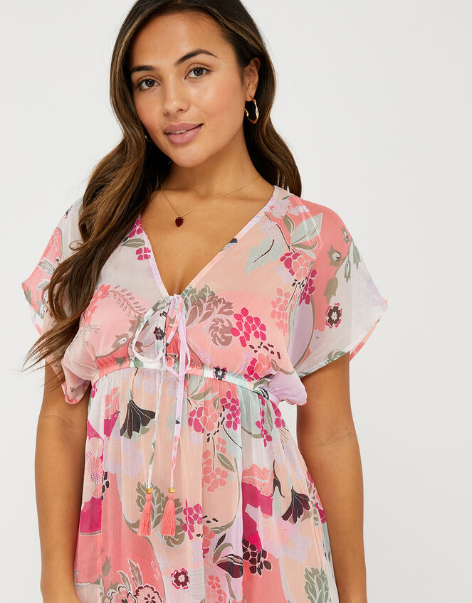 Printed Chiffon Maxi Dress, Multi (PASTEL-MULTI), large