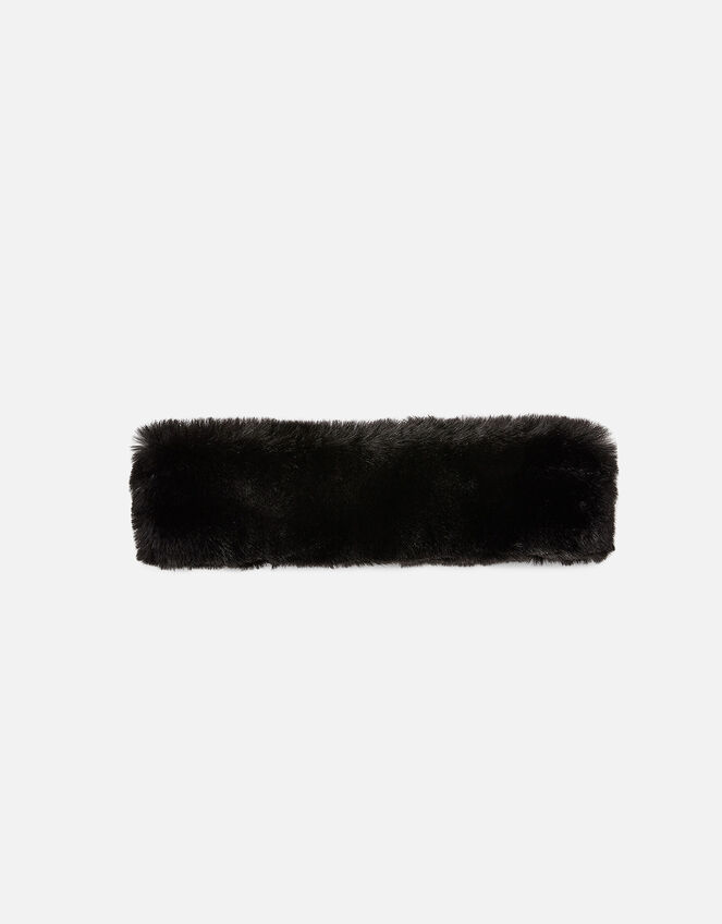 Luxe Faux Fur Bando, Black (BLACK), large