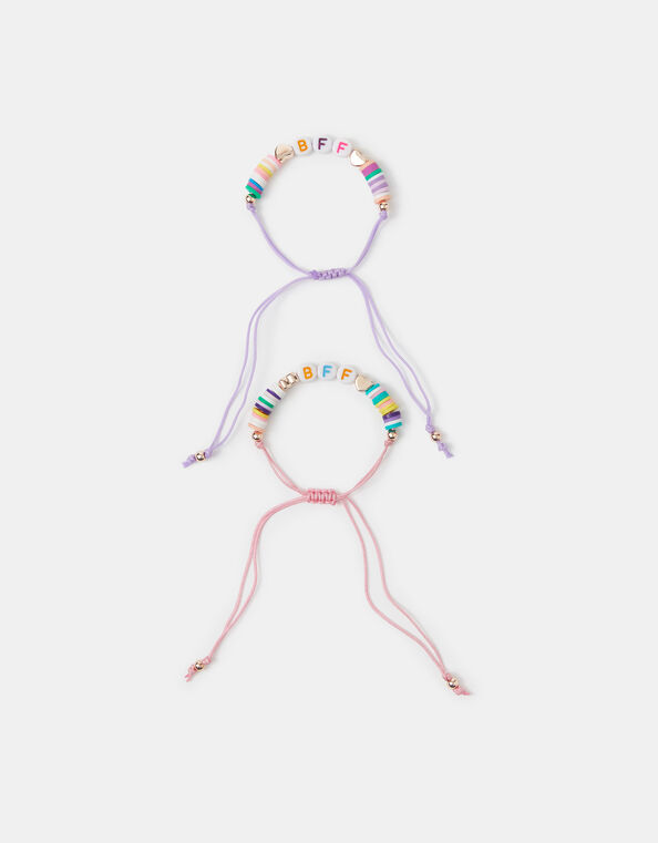 2-Pack Girls Beaded Cord Friendship Bracelets, , large