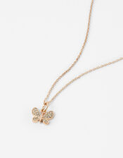 Sparkle Butterfly Pendant Necklace, , large