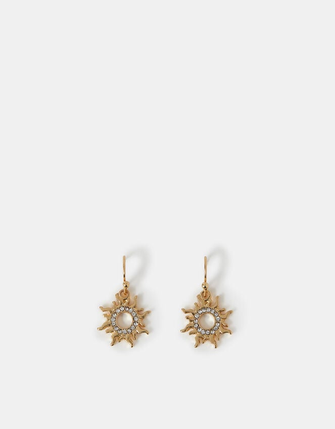 Sun Charm Drop Earrings, , large