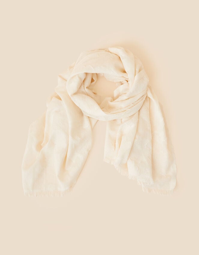 Burnout Lightweight Scarf, Cream (CREAM), large