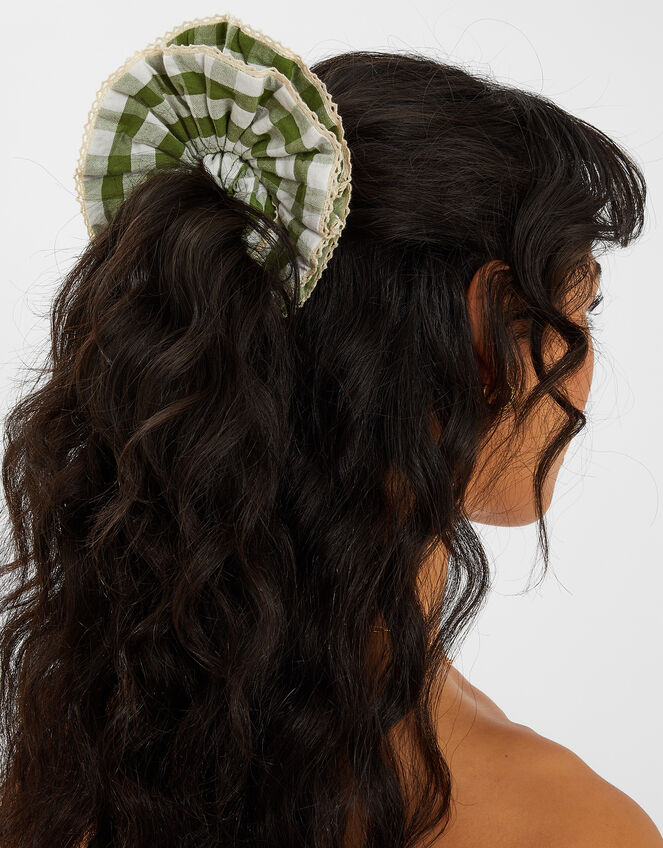 Gingham Layered Hair Scrunchie, , large