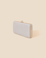 Metallic Hardcase Clutch Bag, Silver (SILVER), large