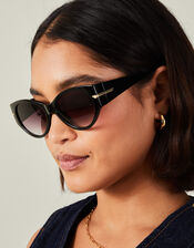 Chunky Oval Wrap Sunglasses, , large