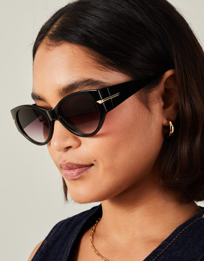 Chunky Oval Wrap Sunglasses, , large