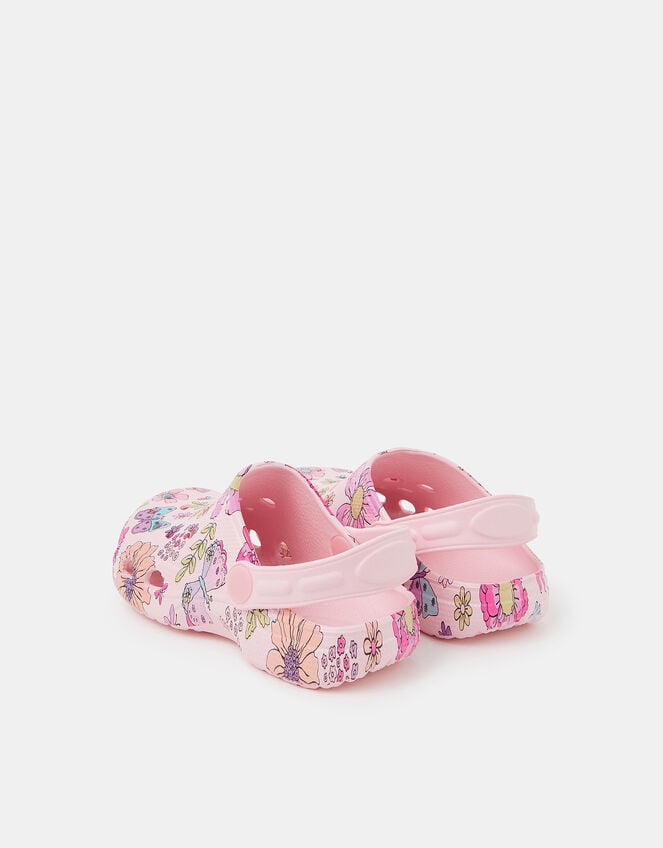 Girls Butterfly Print Clogs, Pink (PINK), large