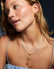 14ct Gold-Plated Mother Of Pearl Sun Bead Necklace, , large