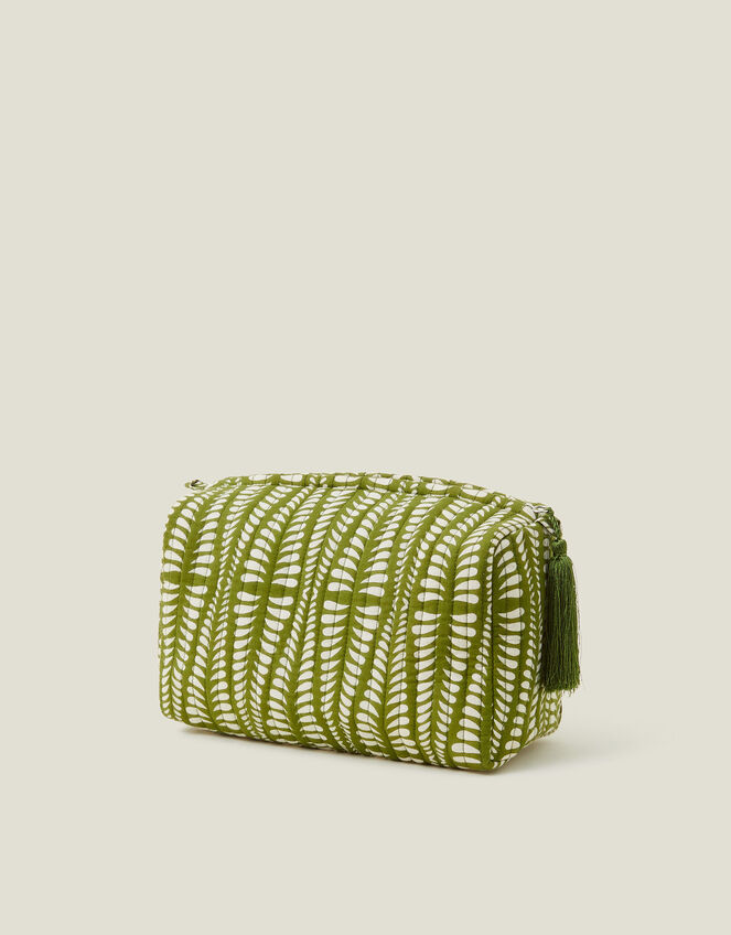 Large Quilted Block Print Washbag, , large