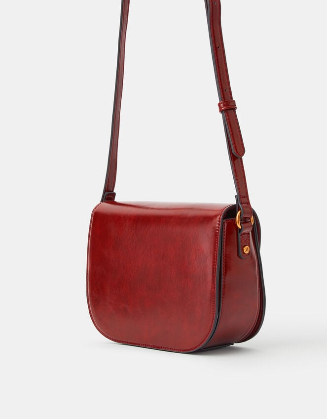 Patent Crossbody Bag, Red (BURGUNDY), large