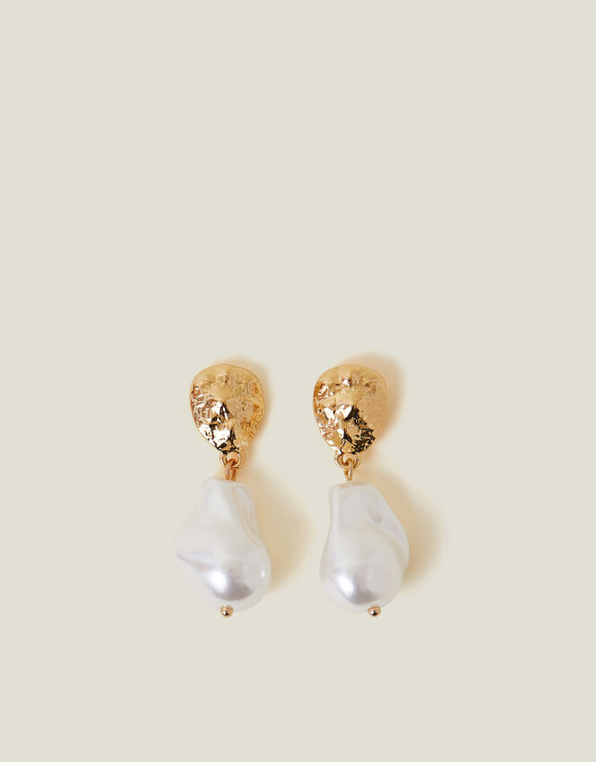 Molten Pearl Drop Earrings , , large
