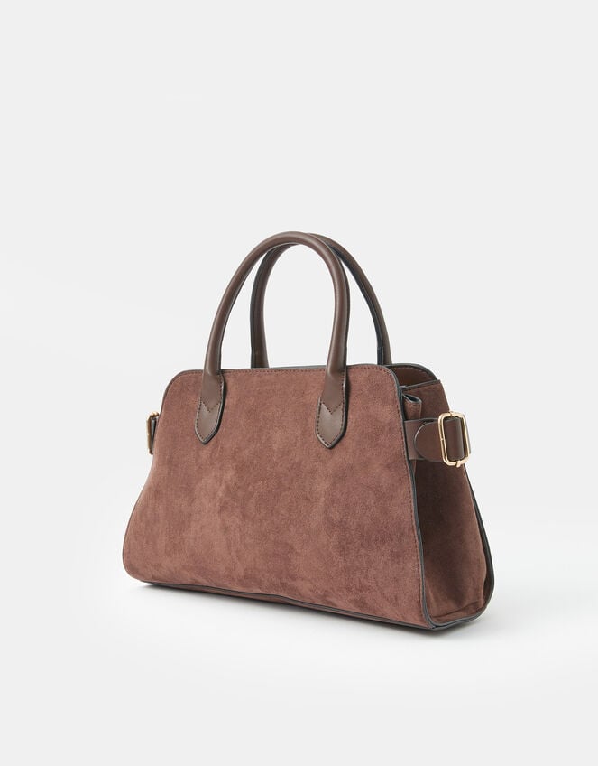 Suedette Bowler Bag, , large