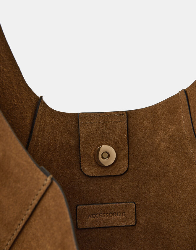 Large Suede Shoulder Bag, , large