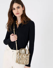 Mindy Leopard Handheld Bag, , large