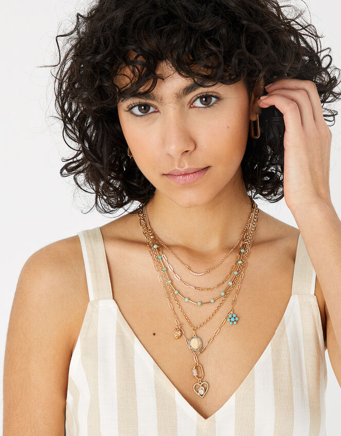 Turquoise Neck Mess Necklace, , large