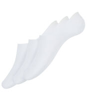 3pk Basic Bamboo Footsie Socks, White (WHITE), large