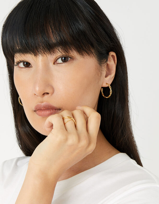 Gold-Plated Double Kiss Ring, Gold (GOLD), large