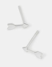 Sterling Silver Arrow Stud Earrings, , large
